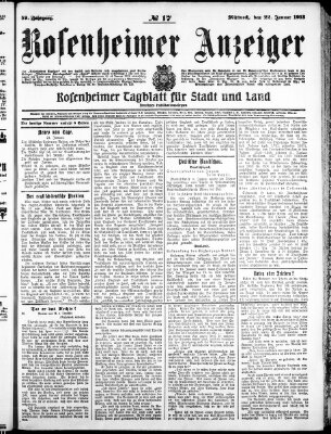 Rosenheimer Anzeiger Mittwoch 22. Januar 1913