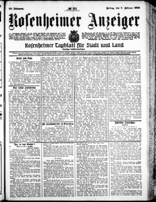 Rosenheimer Anzeiger Freitag 7. Februar 1913