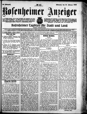 Rosenheimer Anzeiger Mittwoch 19. Februar 1913