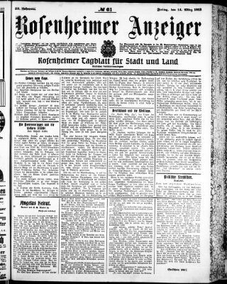 Rosenheimer Anzeiger Freitag 14. März 1913