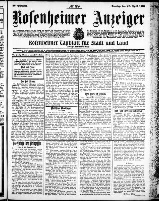 Rosenheimer Anzeiger Sonntag 27. April 1913