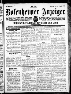Rosenheimer Anzeiger Sonntag 10. August 1913