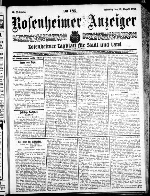 Rosenheimer Anzeiger Dienstag 12. August 1913