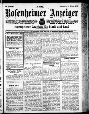 Rosenheimer Anzeiger Samstag 4. Oktober 1913