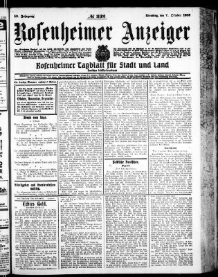 Rosenheimer Anzeiger Dienstag 7. Oktober 1913