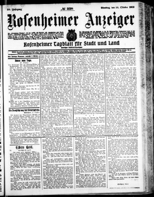 Rosenheimer Anzeiger Dienstag 14. Oktober 1913