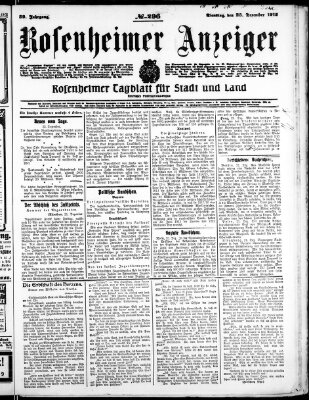 Rosenheimer Anzeiger Dienstag 23. Dezember 1913