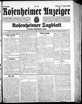 Rosenheimer Anzeiger Mittwoch 28. Januar 1914