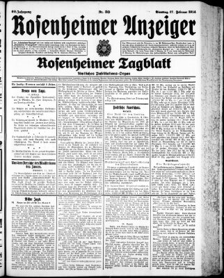 Rosenheimer Anzeiger Dienstag 17. Februar 1914
