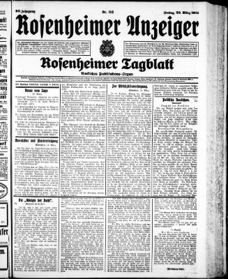 Rosenheimer Anzeiger Freitag 20. März 1914