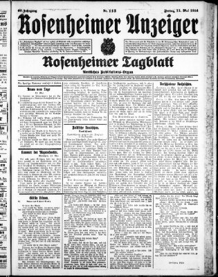Rosenheimer Anzeiger Freitag 15. Mai 1914