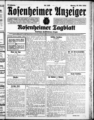 Rosenheimer Anzeiger Sonntag 31. Mai 1914