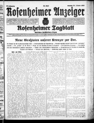 Rosenheimer Anzeiger Sonntag 25. Oktober 1914