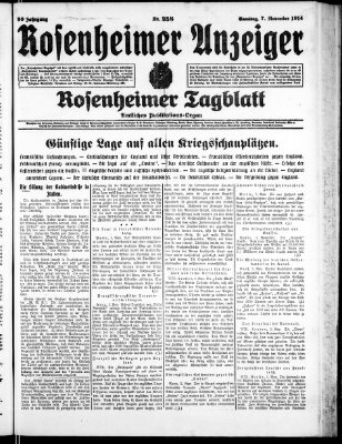 Rosenheimer Anzeiger Samstag 7. November 1914