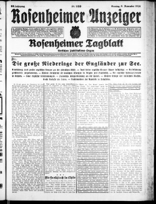 Rosenheimer Anzeiger Sonntag 8. November 1914
