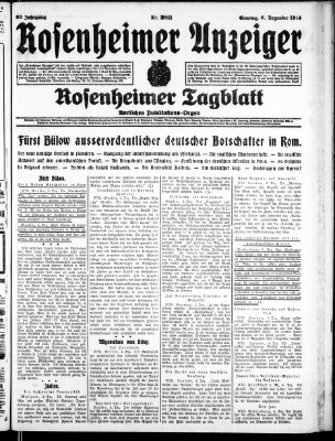 Rosenheimer Anzeiger Sonntag 6. Dezember 1914