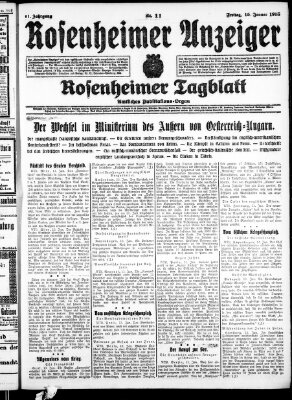 Rosenheimer Anzeiger Freitag 15. Januar 1915