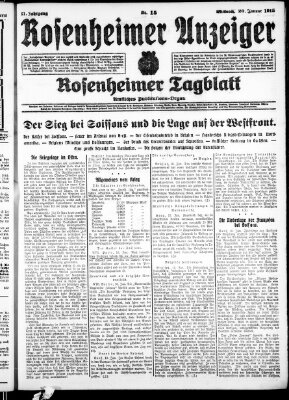 Rosenheimer Anzeiger Mittwoch 20. Januar 1915