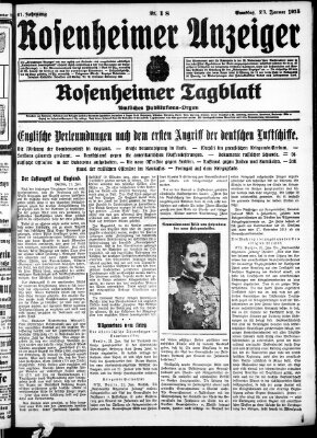 Rosenheimer Anzeiger Samstag 23. Januar 1915