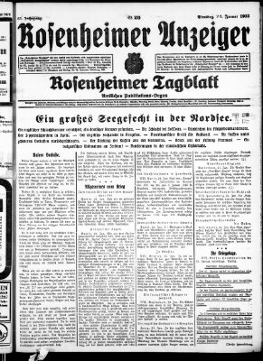 Rosenheimer Anzeiger Dienstag 26. Januar 1915