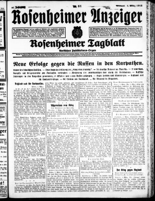 Rosenheimer Anzeiger Mittwoch 3. März 1915