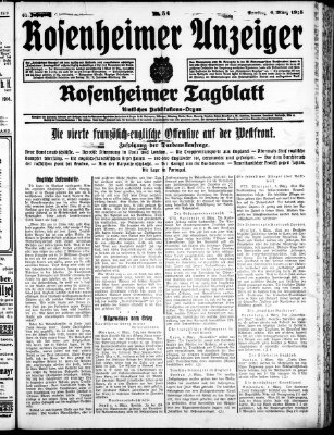 Rosenheimer Anzeiger Samstag 6. März 1915