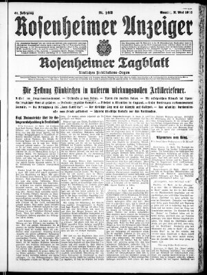 Rosenheimer Anzeiger Sonntag 2. Mai 1915