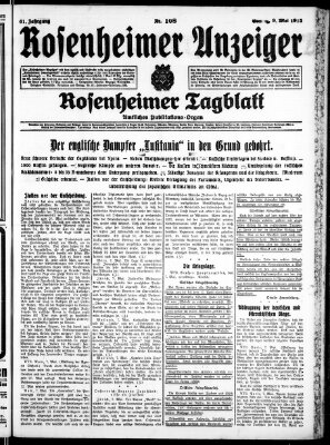 Rosenheimer Anzeiger Sonntag 9. Mai 1915
