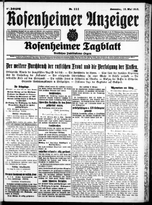 Rosenheimer Anzeiger Donnerstag 13. Mai 1915
