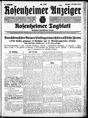 Rosenheimer Anzeiger Samstag 29. Mai 1915