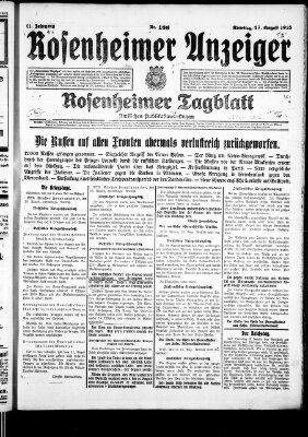 Rosenheimer Anzeiger Dienstag 17. August 1915