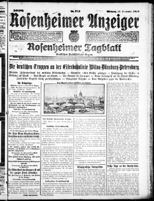 Rosenheimer Anzeiger Mittwoch 15. September 1915