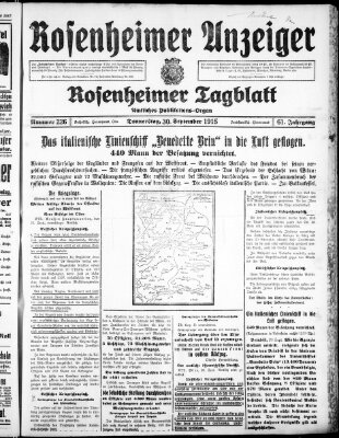 Rosenheimer Anzeiger Donnerstag 30. September 1915
