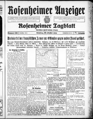 Rosenheimer Anzeiger Dienstag 19. Oktober 1915