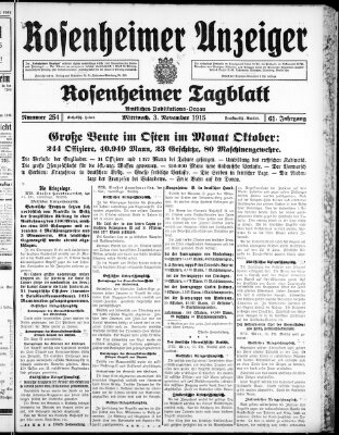 Rosenheimer Anzeiger Mittwoch 3. November 1915