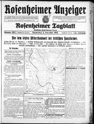 Rosenheimer Anzeiger Donnerstag 4. November 1915