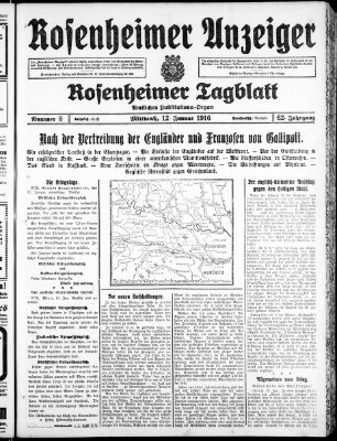 Rosenheimer Anzeiger Mittwoch 12. Januar 1916