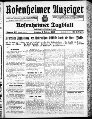 Rosenheimer Anzeiger Sonntag 6. Februar 1916