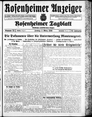 Rosenheimer Anzeiger Freitag 3. März 1916