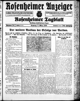 Rosenheimer Anzeiger Sonntag 5. März 1916