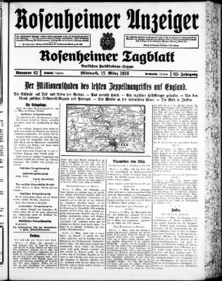 Rosenheimer Anzeiger Mittwoch 15. März 1916