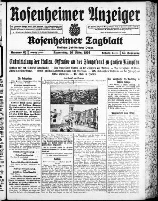 Rosenheimer Anzeiger Donnerstag 16. März 1916