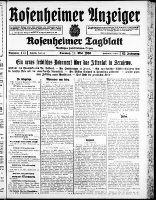 Rosenheimer Anzeiger Sonntag 14. Mai 1916