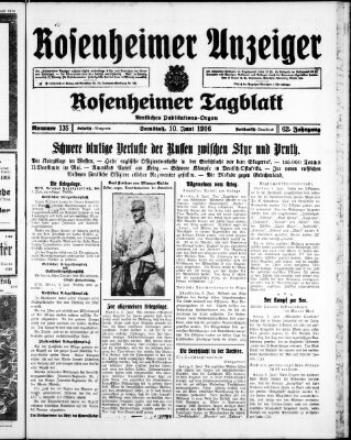 Rosenheimer Anzeiger Samstag 10. Juni 1916