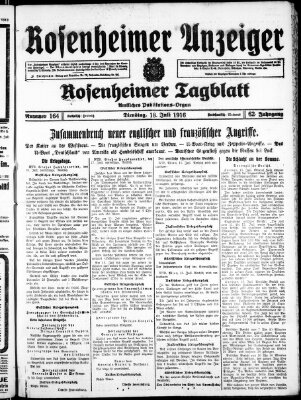 Rosenheimer Anzeiger Dienstag 18. Juli 1916