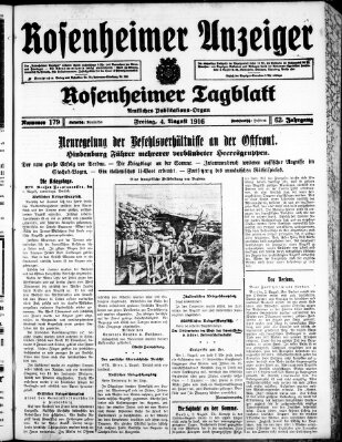 Rosenheimer Anzeiger Freitag 4. August 1916