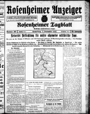 Rosenheimer Anzeiger Donnerstag 7. September 1916