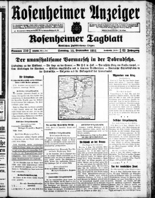 Rosenheimer Anzeiger Sonntag 10. September 1916