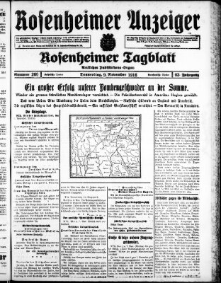 Rosenheimer Anzeiger Donnerstag 9. November 1916