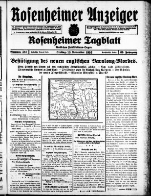 Rosenheimer Anzeiger Freitag 10. November 1916